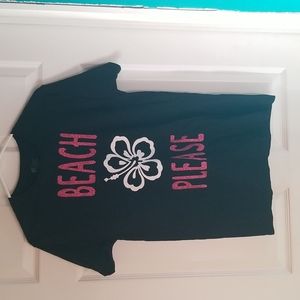 Black vinyl print handmade tee shirt size medium 100% cotton